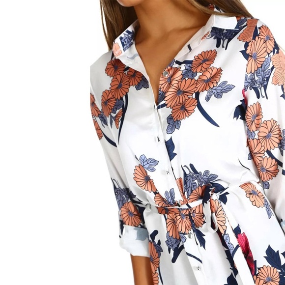 white satin t shirt dress - Picture 4 of 6